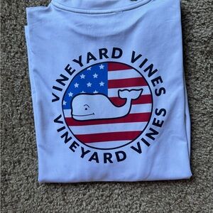 Vineyard Vines American Flag Performance Long Sleeve Shirt